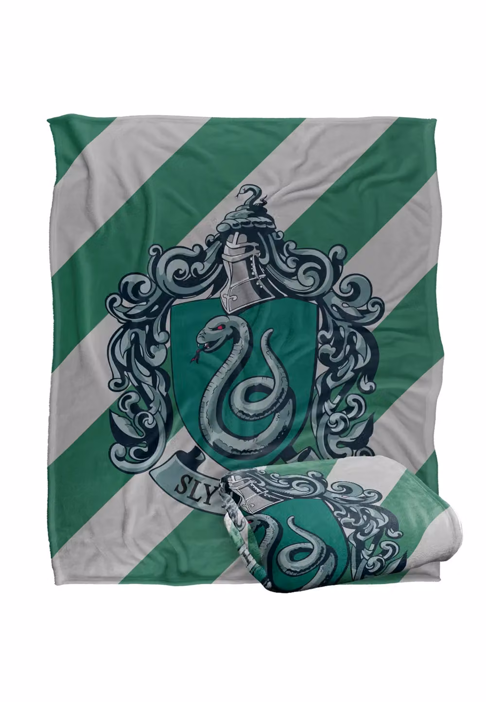 Warner Brothers Harry Potter Slytherin Crest Fleece Blanket, White, W/D: 152 x 127 cm – 2