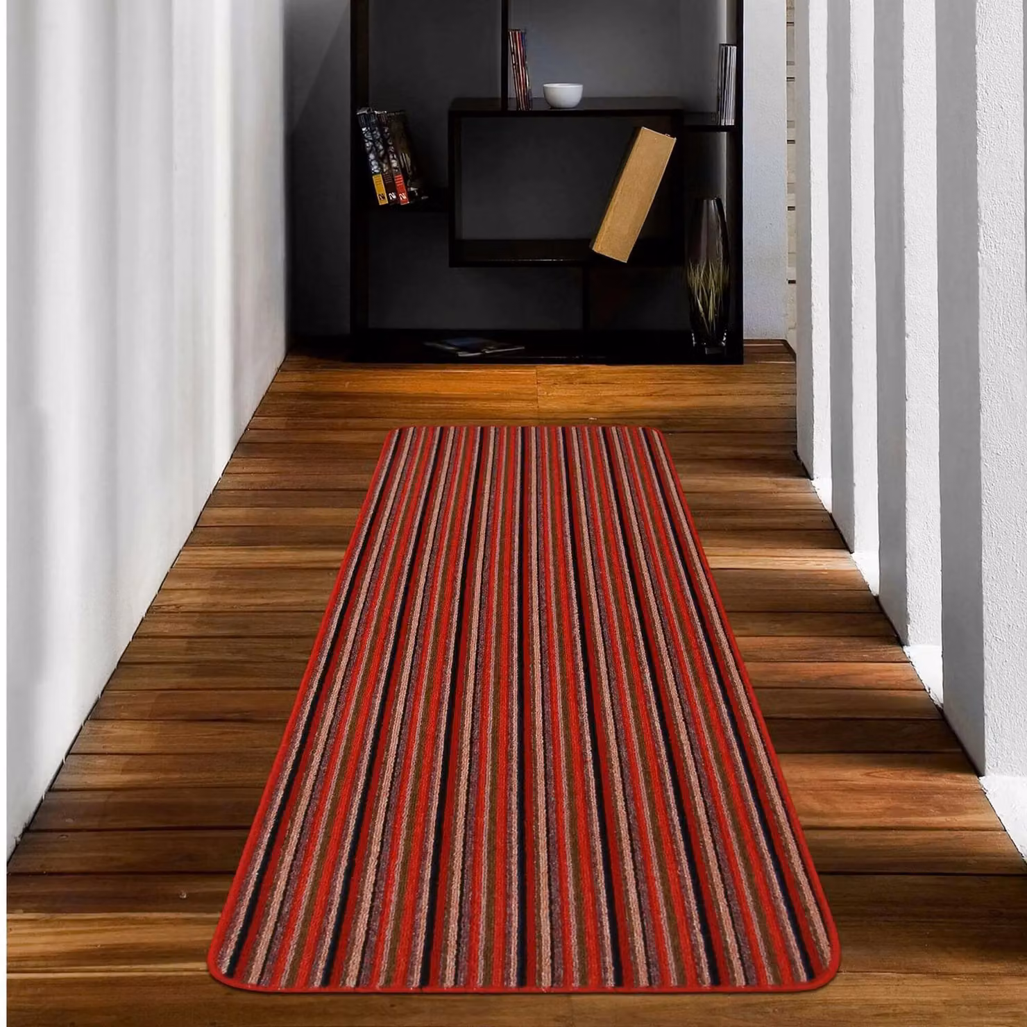 THE RUGS Washable Nonslip Striped All-Purpose Mat, Red, W/D/H: 50 x 80 x 1 cm – 3