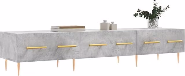 Berkfield Home Industrial TV Cabinet in Concrete Grey, W/D/H: 150 x 36 x 30 cm