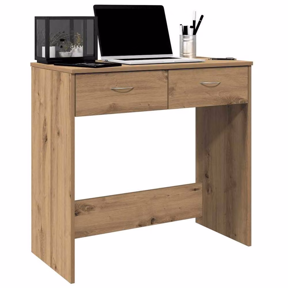 Berkfield Home Elegant Artisan Oak Writing Desk in Brown, W/D/H: 80 x 40 x 75 cm – 3