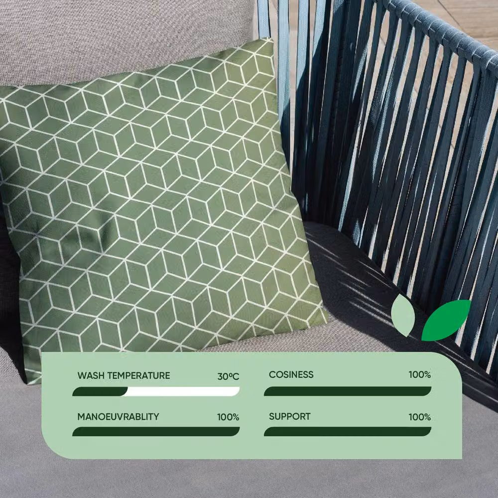 Gardenwize Pack of 2 Green Square Graphic Scatter Cushions – 3