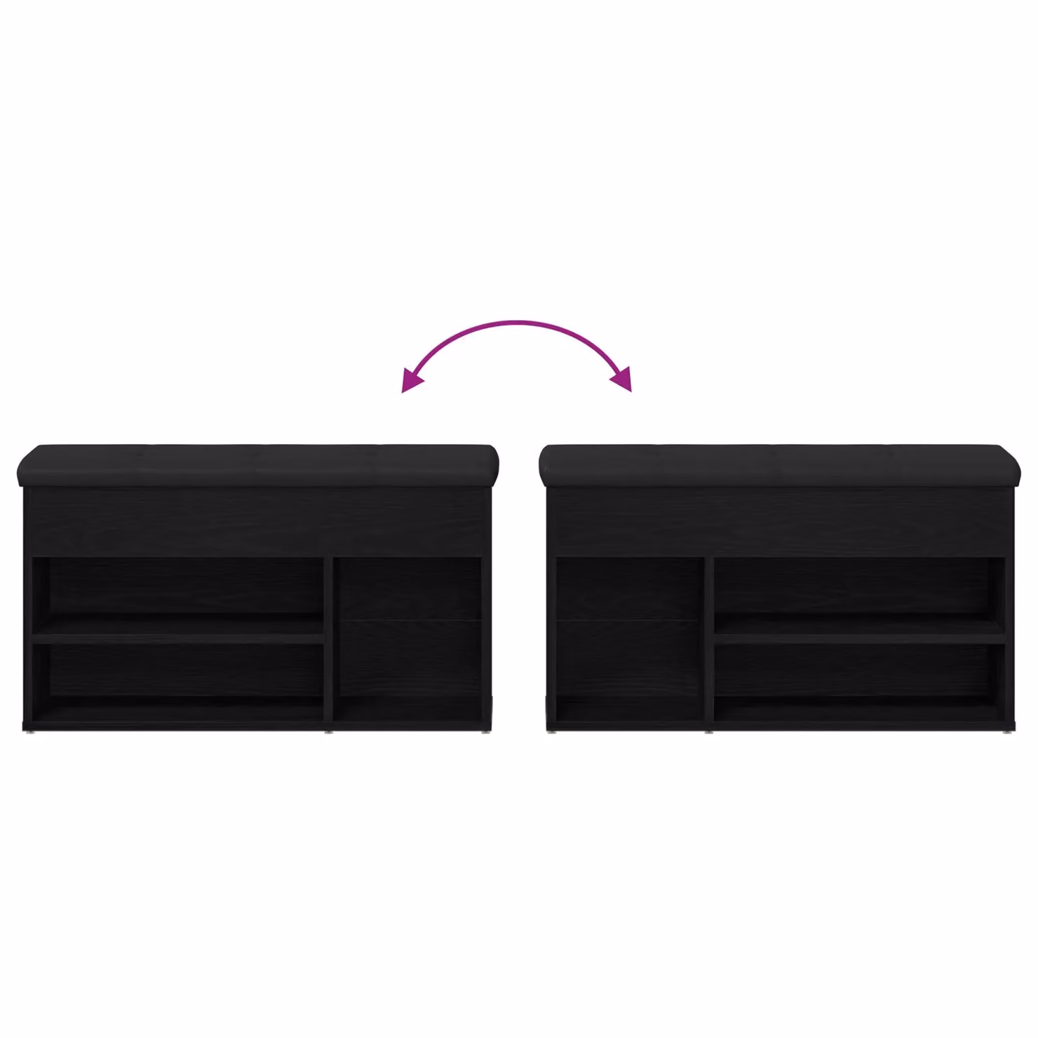 Berkfield Home Black Oak Storage Bench and Shoe Rack, W/D/H: 80 x 30 x 45 cm – 7