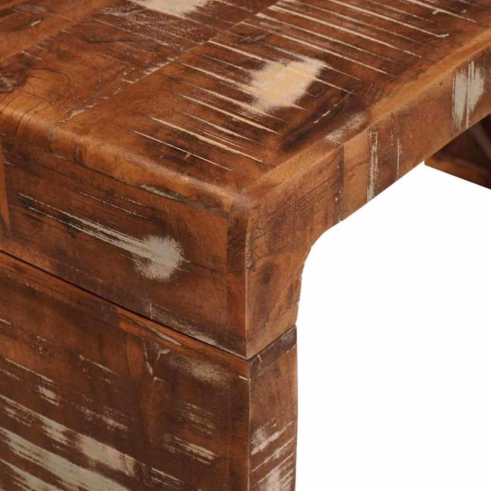 Berkfield Home Beautiful Multicolour Solid Reclaimed Wood Nested End Tables W/D/H: 40 x 40 x 46 cm – 4