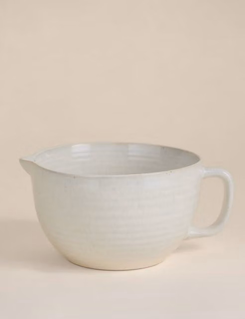 M&S Ceramic Batter Jug in White and Beige
