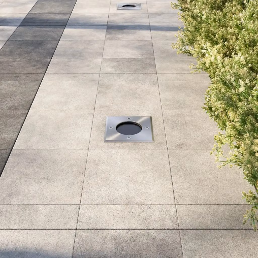 Berkfield Home Solar Square Outdoor Ground Recessed Lights, 3 Piece Set in Black – 2