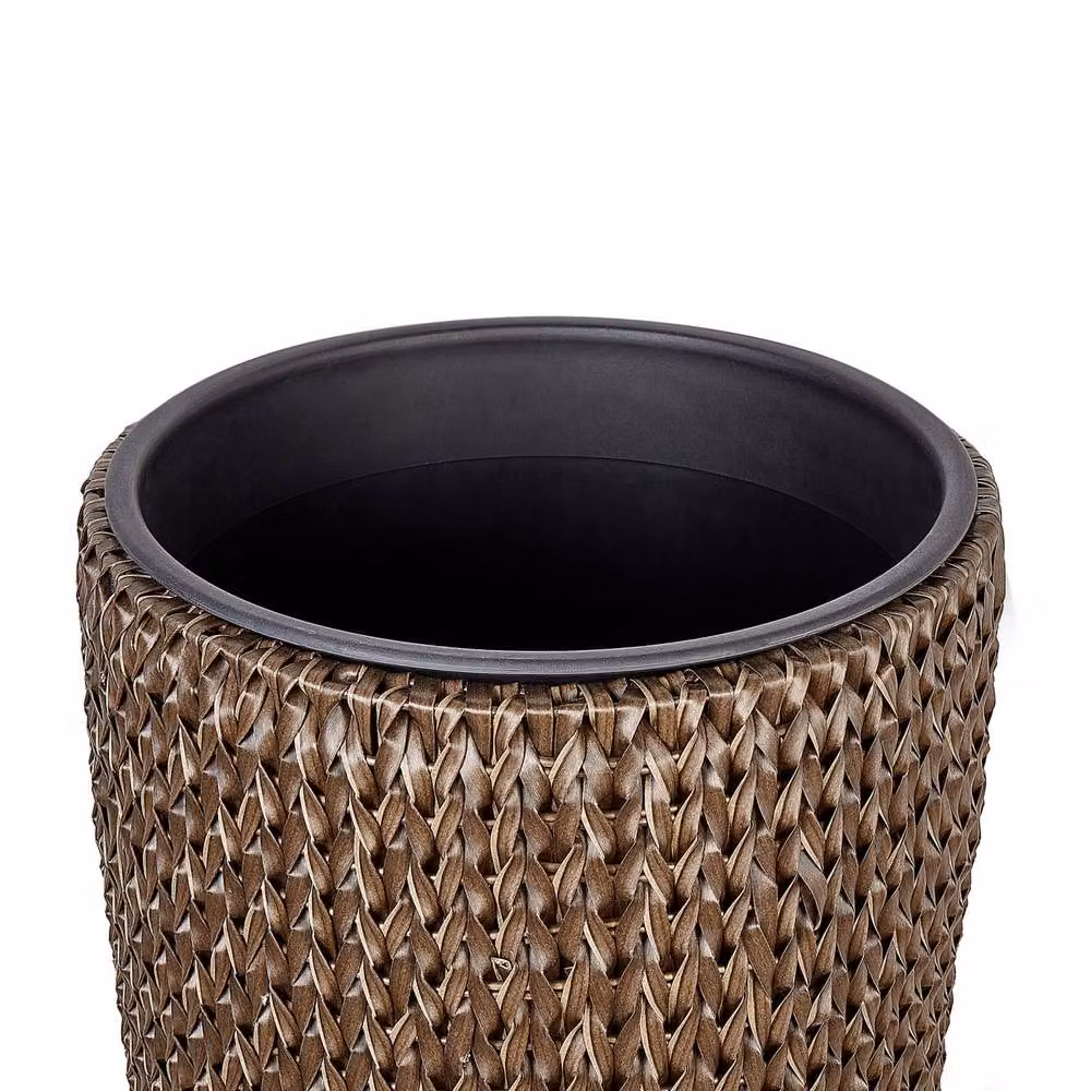 Wyld and Coco Brown PE Rattan Plant Pot Set of 2 with Plastic Inserts – 5