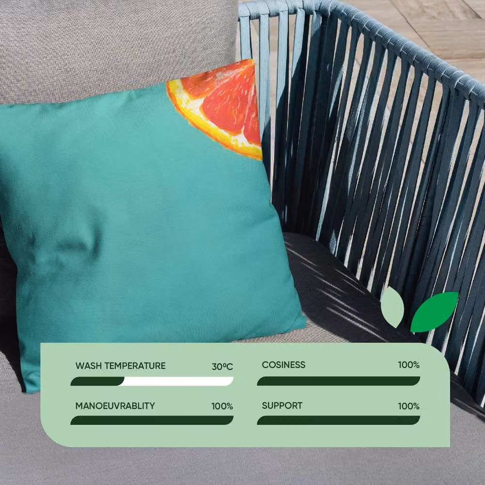 Gardenwize Pack of 2 Square Outdoor Scatter Cushions with Grapefruit Print in Green and Pink – 2