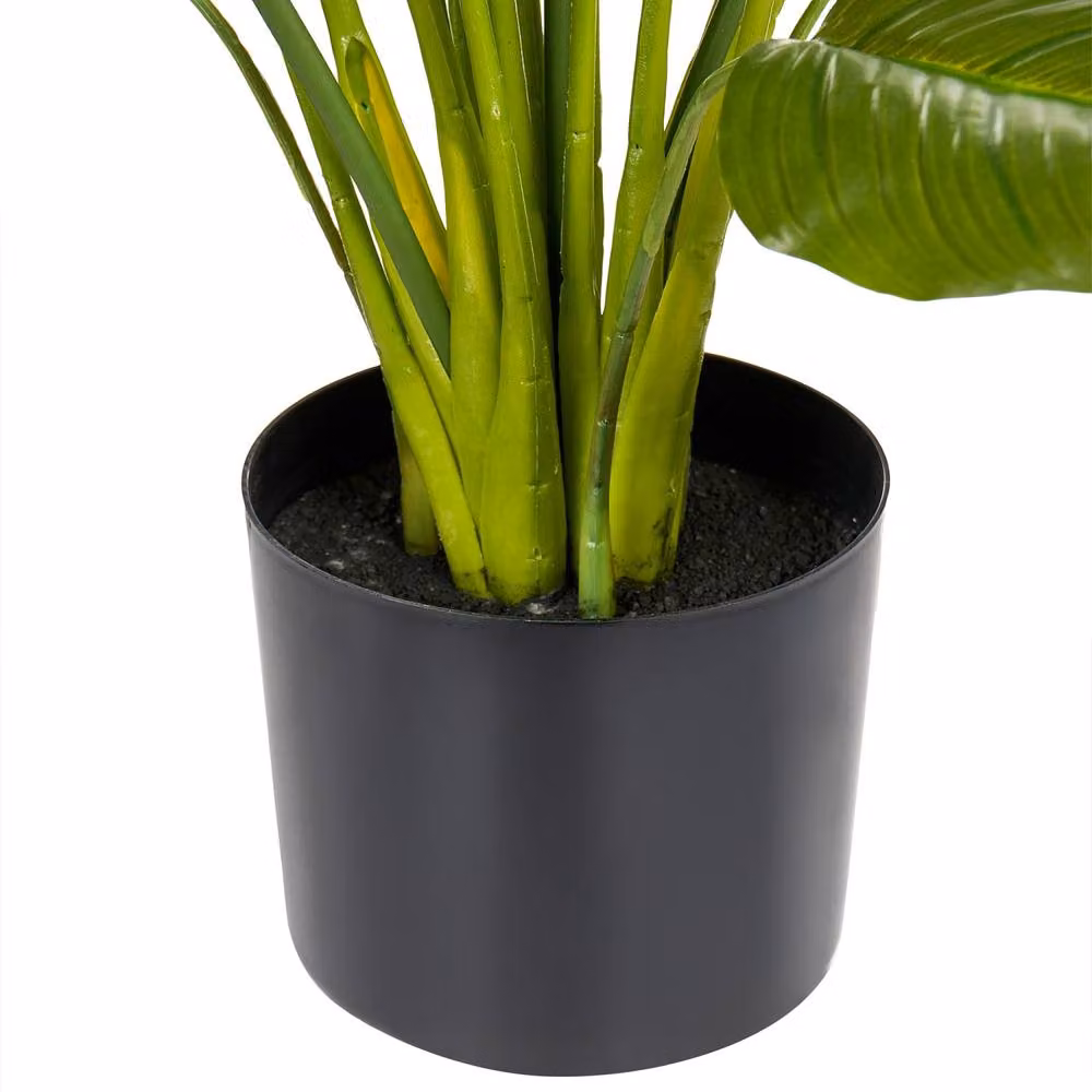 Wyld and Coco Faux Peace Lily Potted Tabletop Plant in Green and White – 4