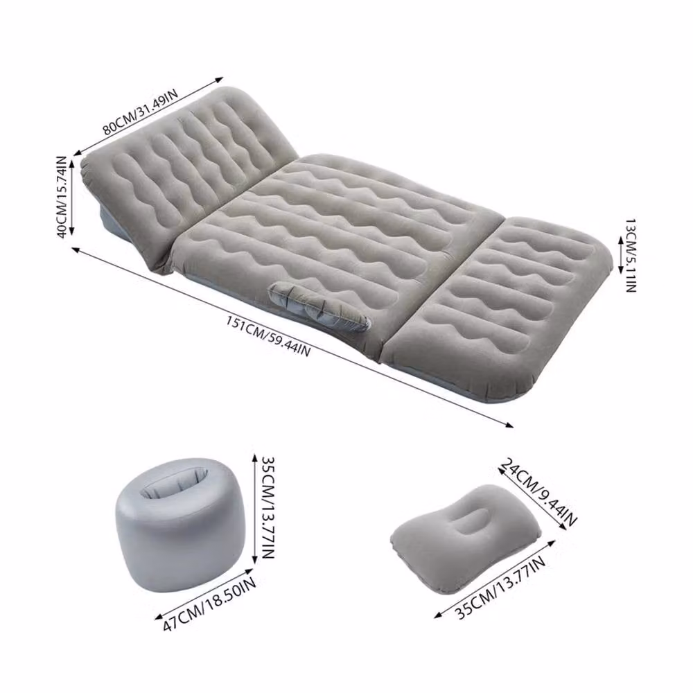 Kelvenix Grey Inflatable Travel Mattress Seat, W/D/H: 190 x 80 x 40 cm – 2