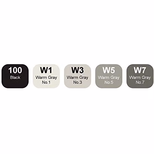 Copic Ciao Brush Marker Pen Set in Grey, Black and Multicolour – 2