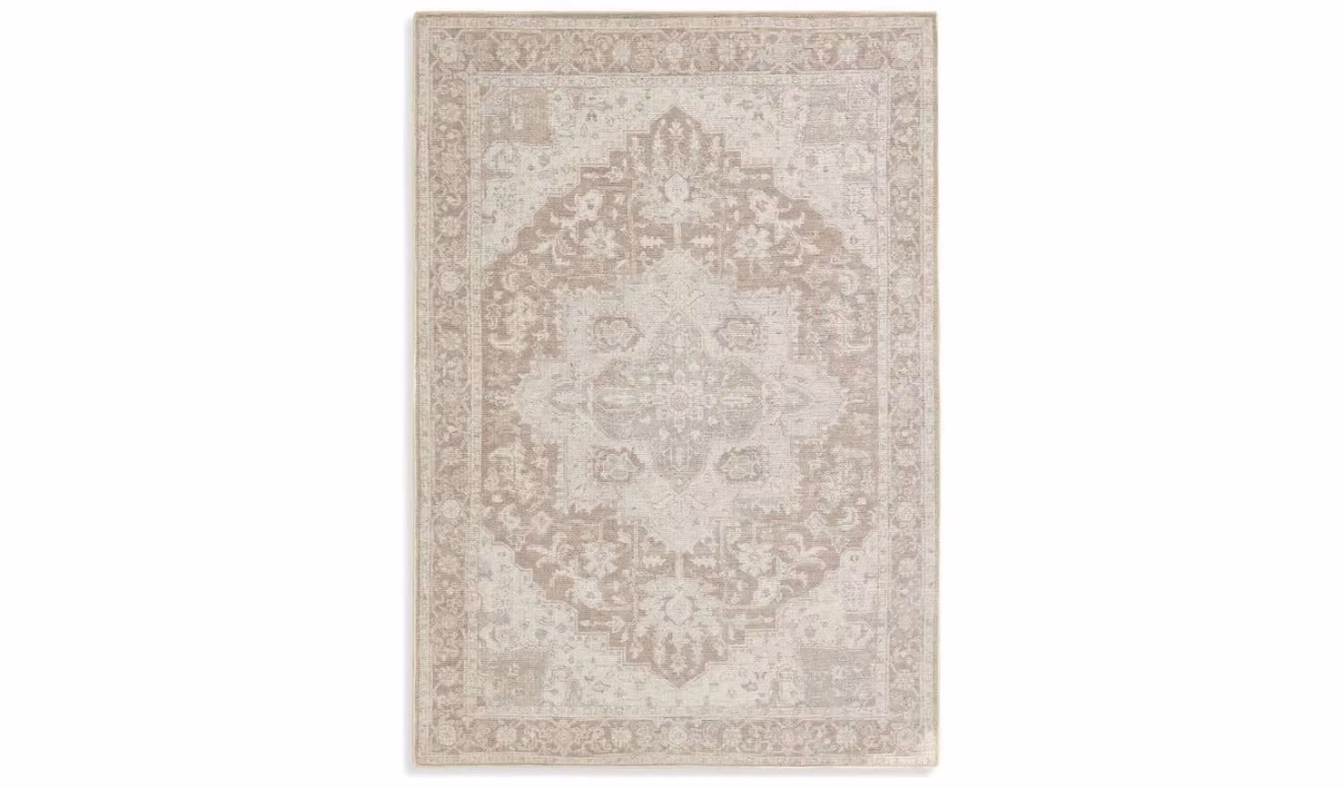 Habitat Vintage Effect Rectangular Rug in Beige, W: 160 cm, L: 230 cm