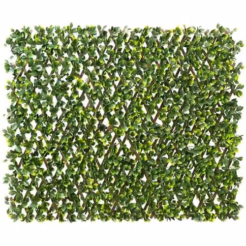 Primrose Artificial Hedge Outdoor Screening Trellis, Brown and Green, W/H: 100 x 200 cm