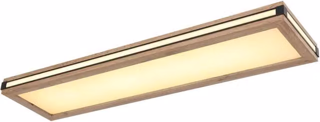 Netlighting Carla LED Flush Ceiling Light, White and Light Brown, W/D/H: 80 x 20 x 7.5 cm