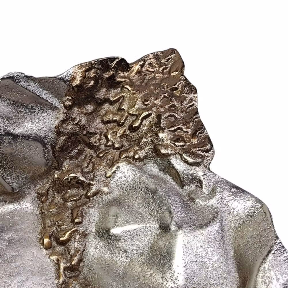Elm Home And Garden Large Textured Aluminium Decorative Bowl Ornament in Silver and Bronze – 3