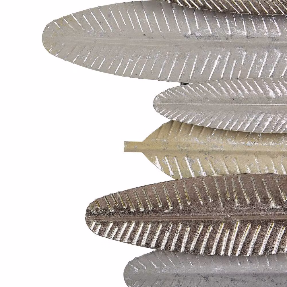 Wyld and Coco Feathers Metal Wall Decor in Gold and Silver, W: 66 cm, H: 37 cm – 3