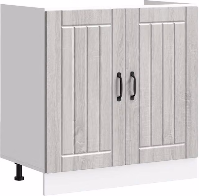 Berkfield Home Lucca Grey Sonoma Modern Freestanding Kitchen Sink Base Cabinet