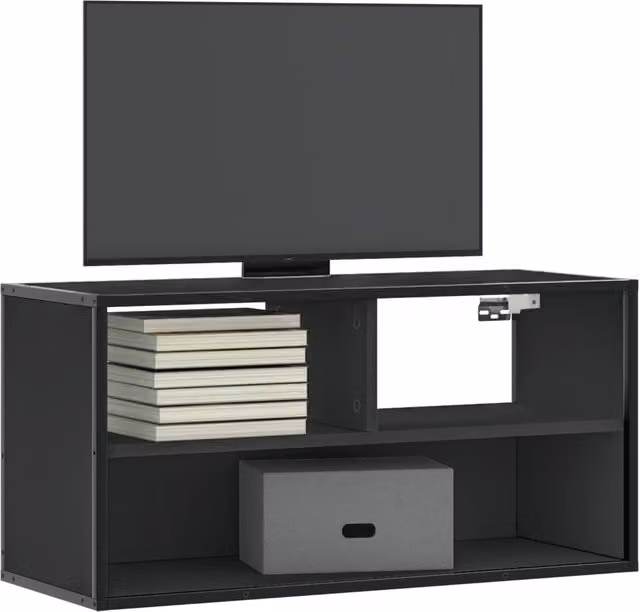Berkfield Home Industrial TV Cabinet in Black, W/D/H: 80 x 31 x 39.5 cm – 1