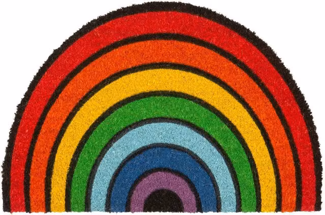 Nicola Spring Half Moon Coir Door Mat, Multicolour, W: 60 cm, D: 40 cm – 4