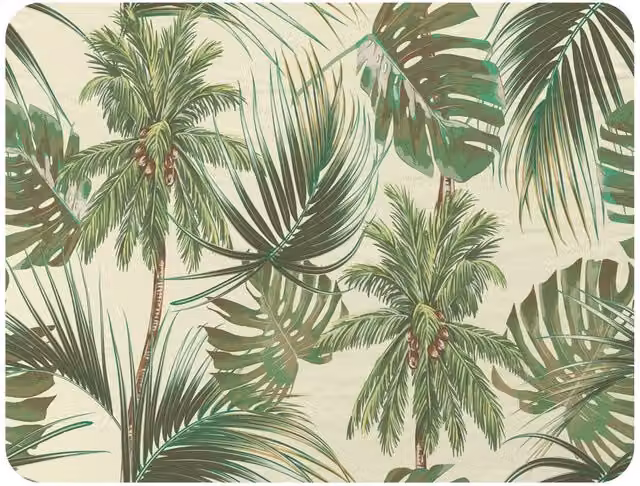 Benjamin Tate Design Tropical Leaves Fleece Blanket in Yellow, Green and Sand, W/D/H: 120 x 150 cm – 2