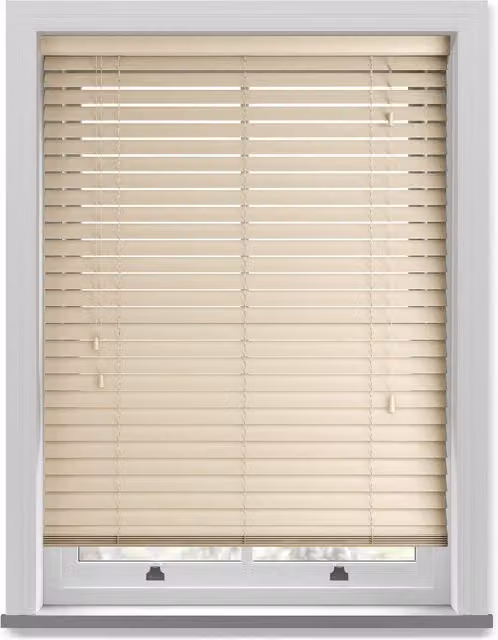Terrys Linara Made To Measure 50mm Wooden Venetian Blind in Cream and Beige