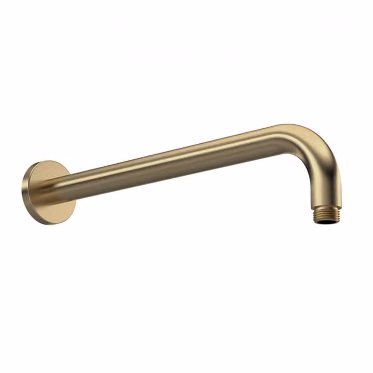 Windon Brushed Brass Wall Mounted Round Shower Arm 50mm