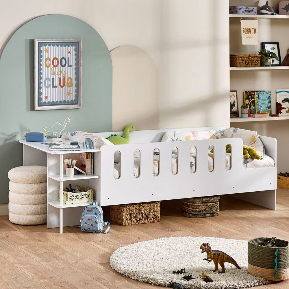 Cheshire Cosmos Low Sleeper Bed with Desk, Single, White – 2