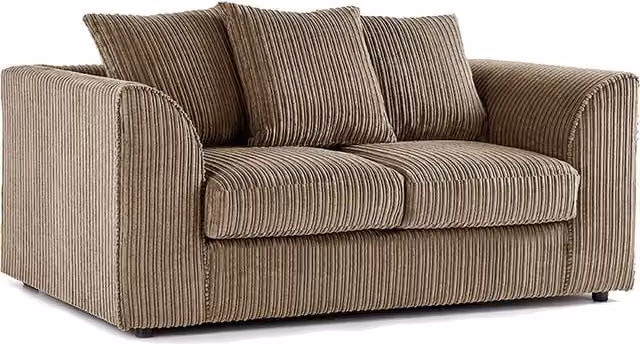 Luxor Living Camel Jumbo Cord Fabric 2 Seater Sofa with Scatter Cushions