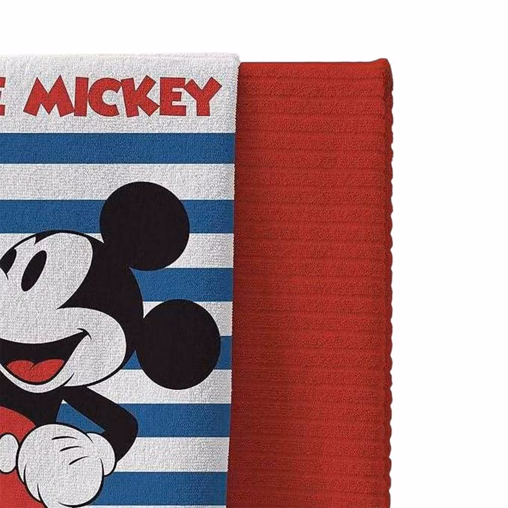 Disney Mickey Mouse Multicolour Striped Cotton Towel, W/D/H: 140 x 70 x 1 cm – 3