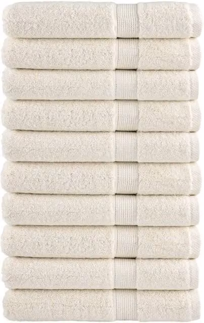 Berkfield Home SOLUND Premium Cotton Terry Towels, 10 Piece Set, Beige, W: 100 cm, L: 200 cm, 600 gsm