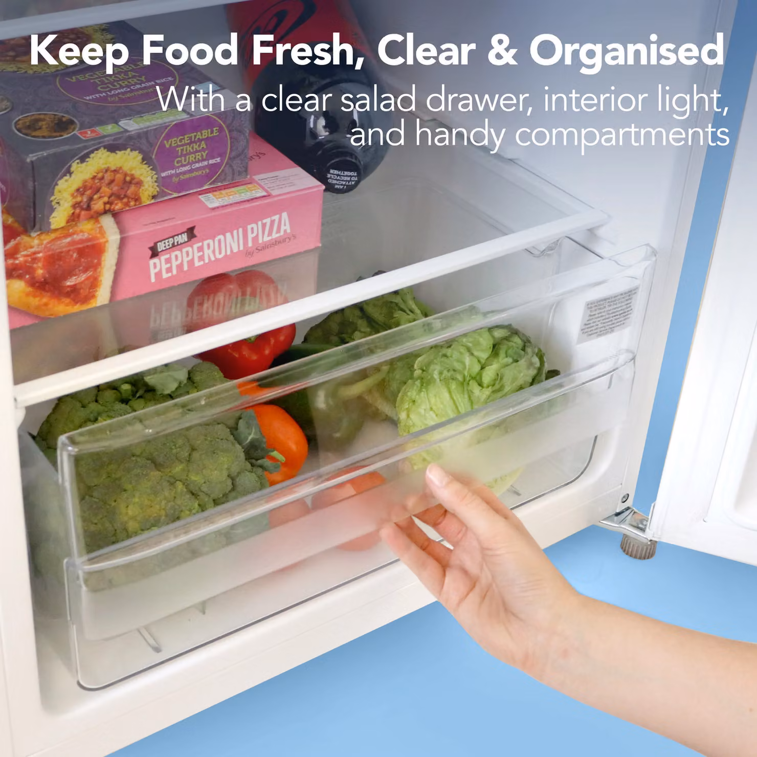 Igenix Freestanding Tall Larder Fridge, 230 Litres, White – 2
