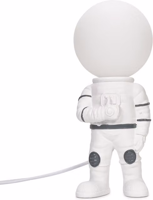 ValueLights Tom Spaceman Kids Table Lamp in White