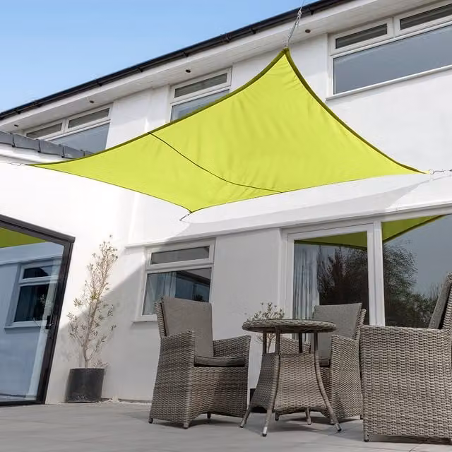 Kookaburra Rectangular Waterproof Sun Shade Sail, Green, W: 6 m, D: 5 m, UPF 50