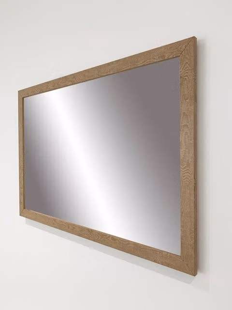 Benjamin Tate Design LTD Interior Cream Lux Rectangular Wall Mirror in Yellow, Width: 81 cm