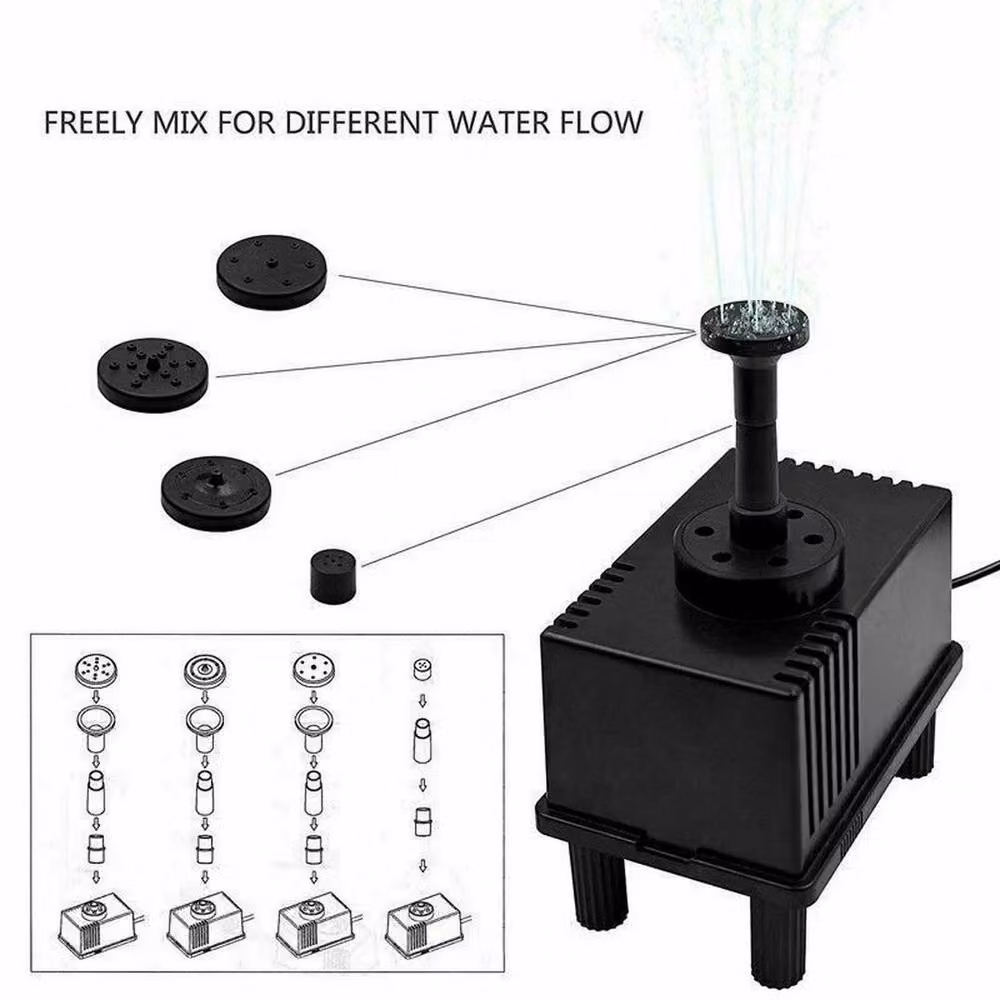 EONLION Solar Powered Water Pond Filter Pump and Garden Pool Fountain in Black – 4