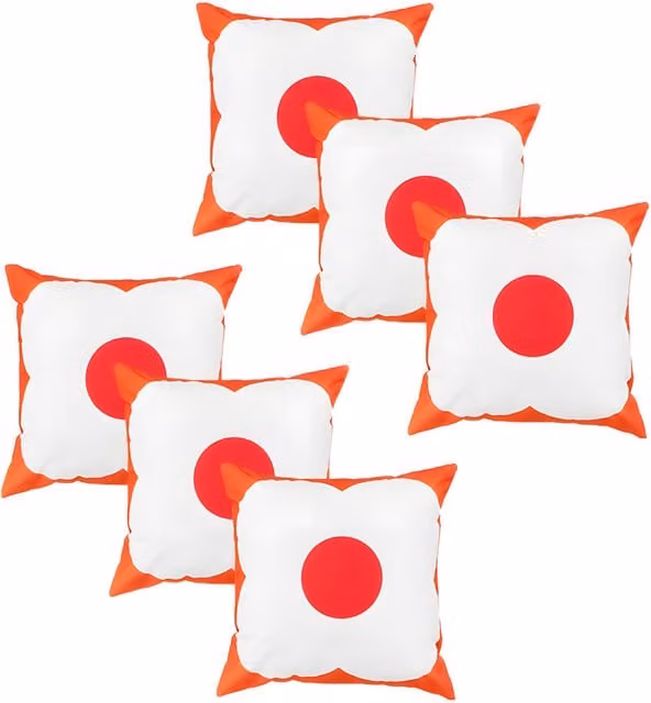 Gardenista Water Resistant Outdoor Printed Square Scatter Cushion in Orange, Red and White