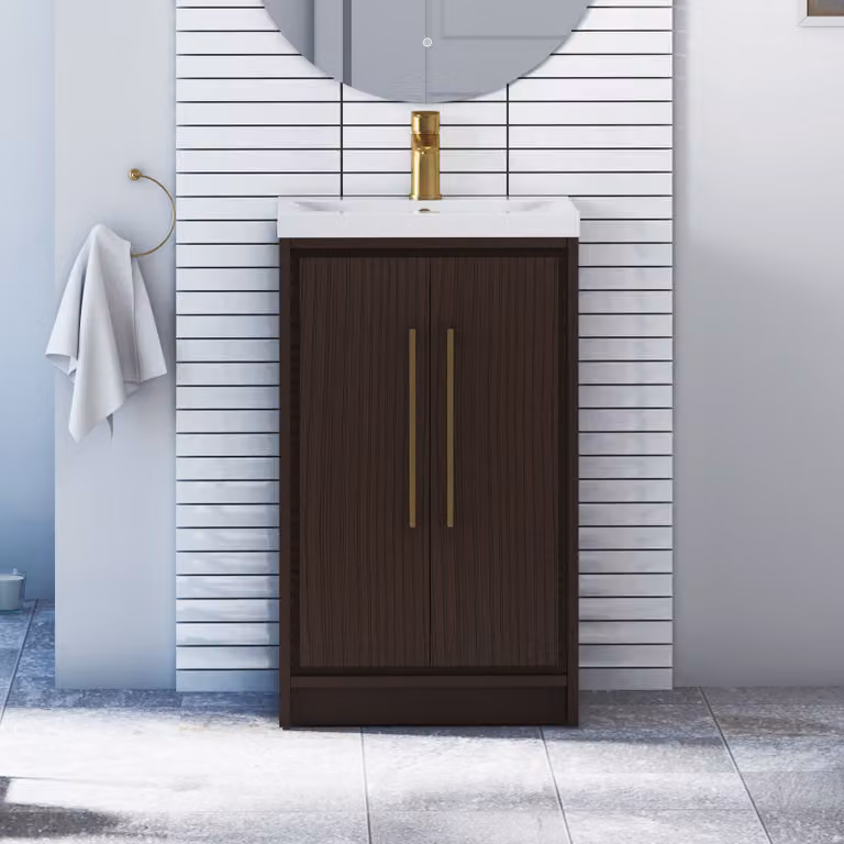 Royal Bathrooms Livora 500mm Floor Standing 2 Door Bathroom Vanity Unit in Brown