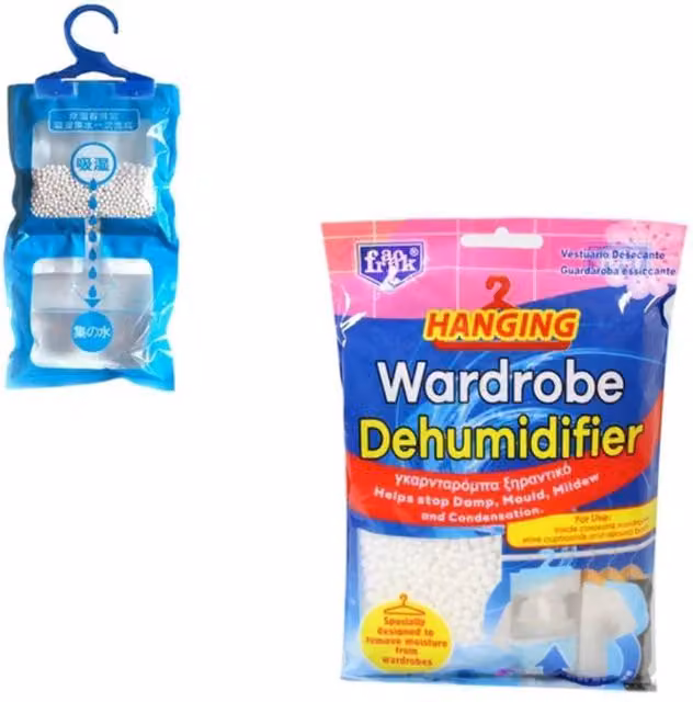 KDMD Hanging Moisture Absorber Dehumidifier Bags for Wardrobes in Blue