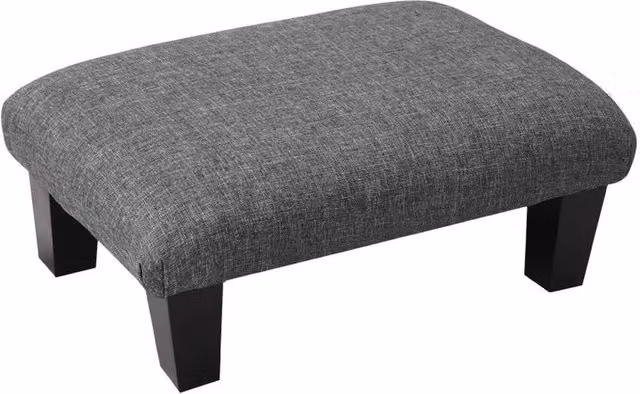 EONLION Grey Wooden Footstool, W: 50 cm, D: 37 cm, H: 20 cm – 1