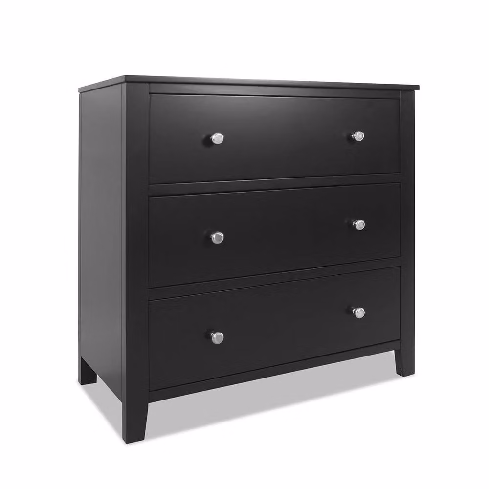 Statement Furniture Brooklyn 3 Drawer Chest of Drawers in Black – 3