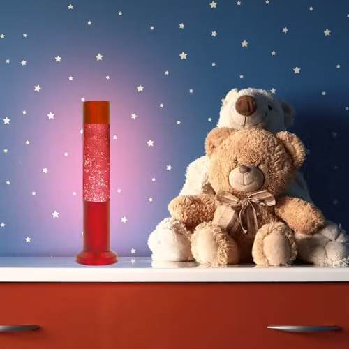 Nova Lighting Nova Baby Red Glitter Sensory Soothing Tabletop Lamp – 3