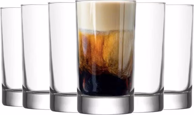 LAV Ada Shot Glasses, Clear, Pack of 6, 150ml