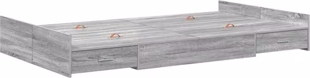 Berkfield Home Grey Sonoma Storage Bed Frame with Drawers, W/D/H: 120 x 190 x 28 cm – 1