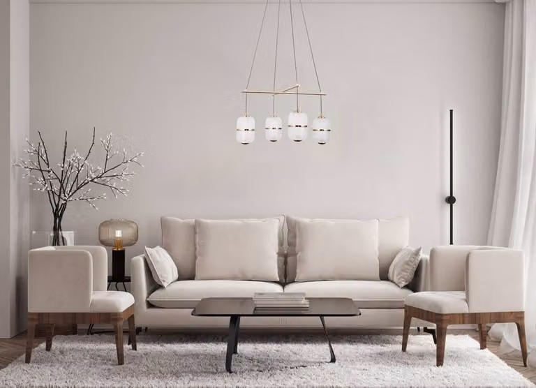 Netlighting Alani Multi Arm Pendant Light in Matt Black and Gold with 4x Warm White LED Bulbs