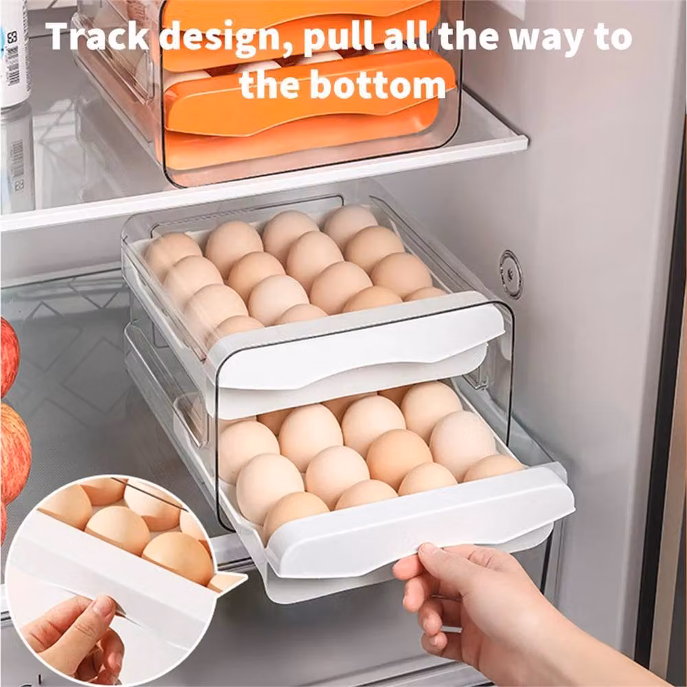 SPETLEK 32 Grid Stackable Refrigerator Egg Storage Organizer, White – 3