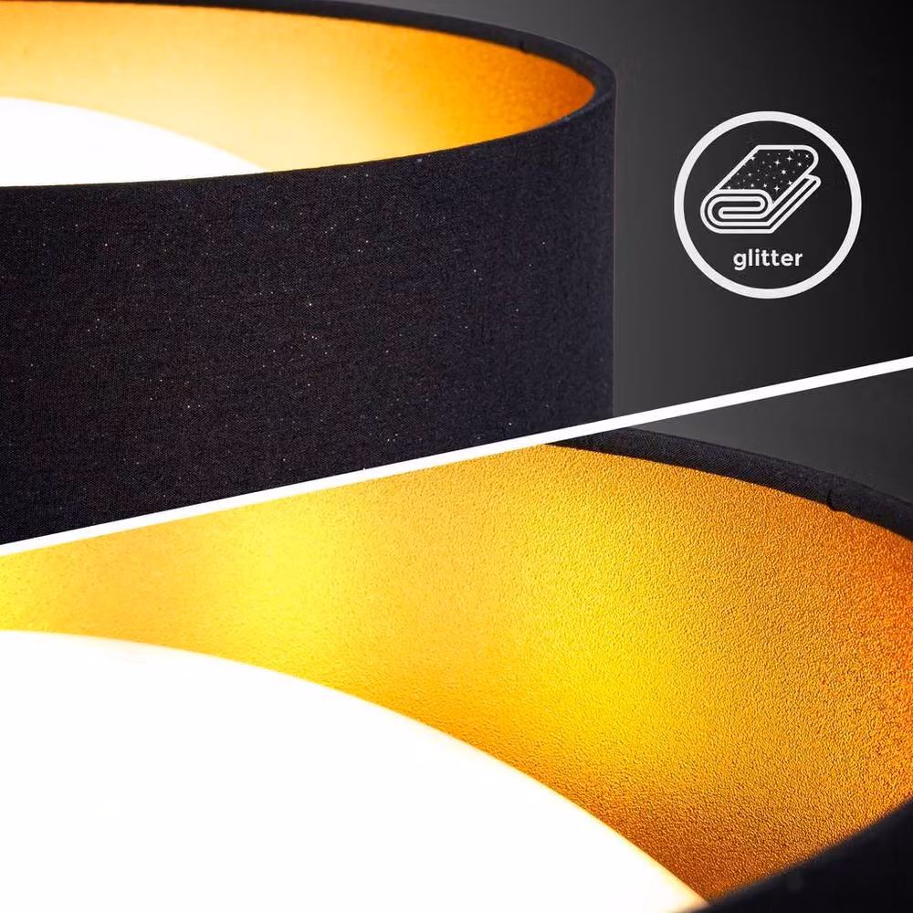 B.K.Licht Round LED Ceiling Light in Black and Gold, 18W, 2200Lm, 4000K Neutral White, Diameter: 40 cm – 4