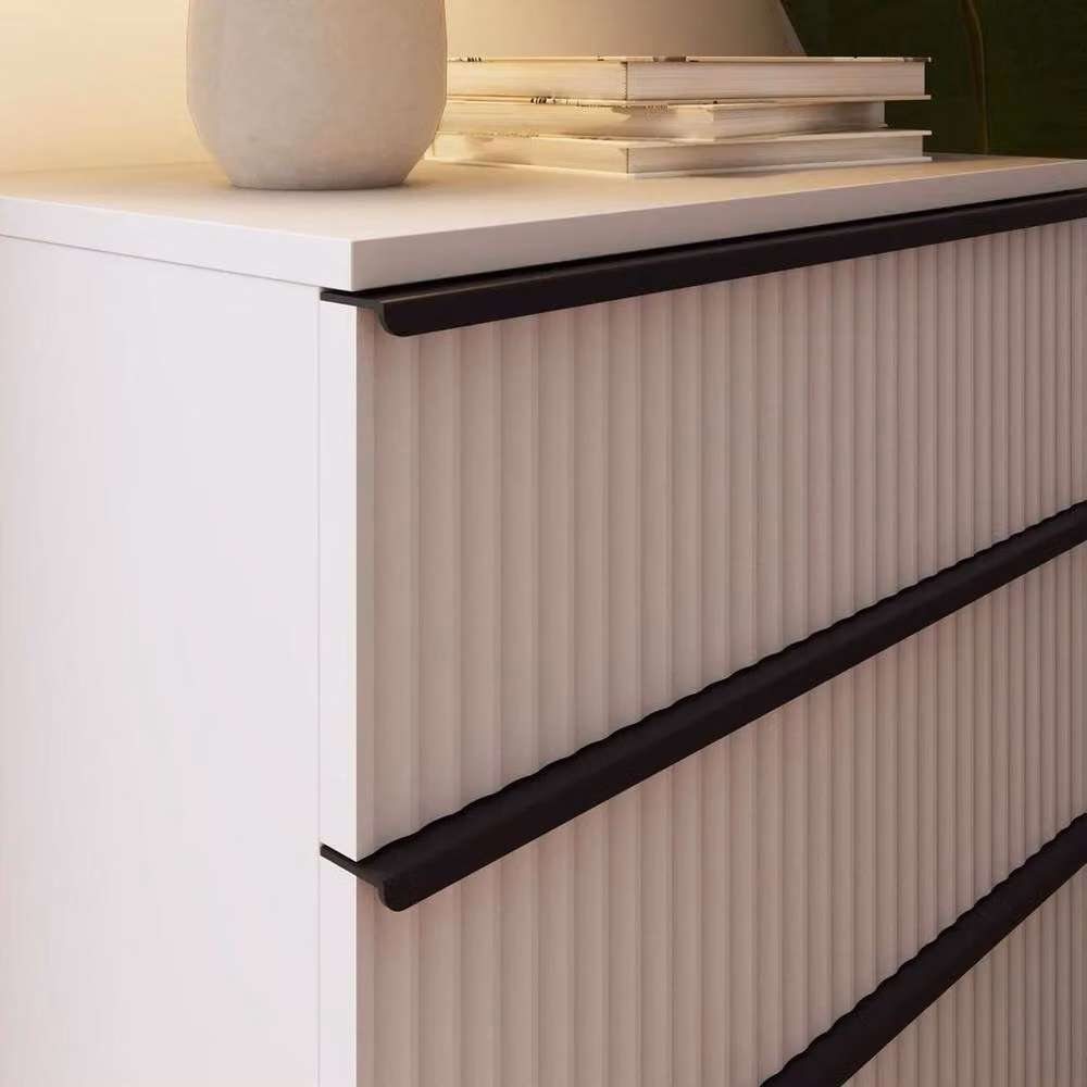 FORGEVIO White 3 Drawer Chest with Scratch Resistant Ripple Effect Finish – 2