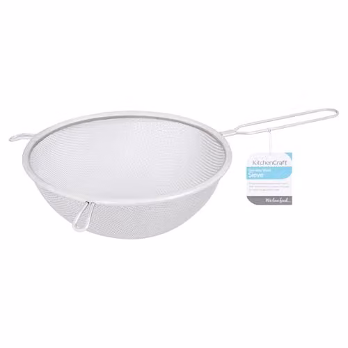 KitchenCraft Stainless Steel Round Mesh Sieve in Silver, 20cm – 1