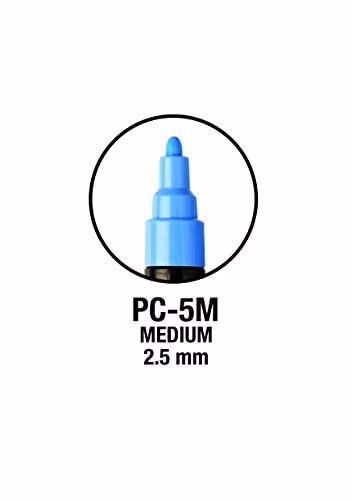 POSCA PC-5M Medium Tip Acrylic Paint Marker Pens, Assorted Colours (8-Pack) – 1