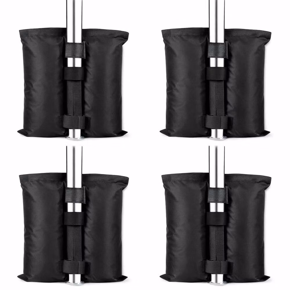 EONLION Black Polyester and PVC Parasol and Gazebo Sand Bag Weights, 4 Pack, 100 cm – 5