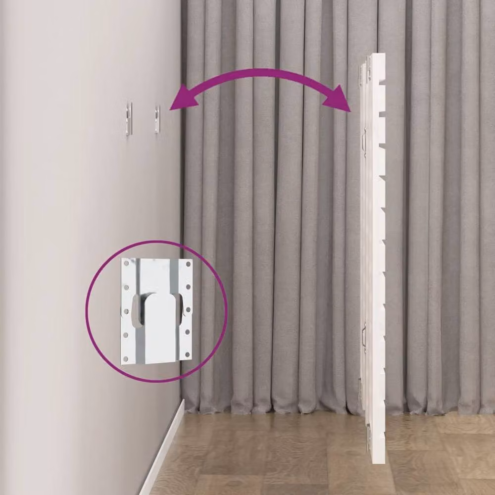 Berkfield Home White Solid Wood Pine Wall Headboard W: 146 cm, D: 3 cm, H: 91.5 cm – 3